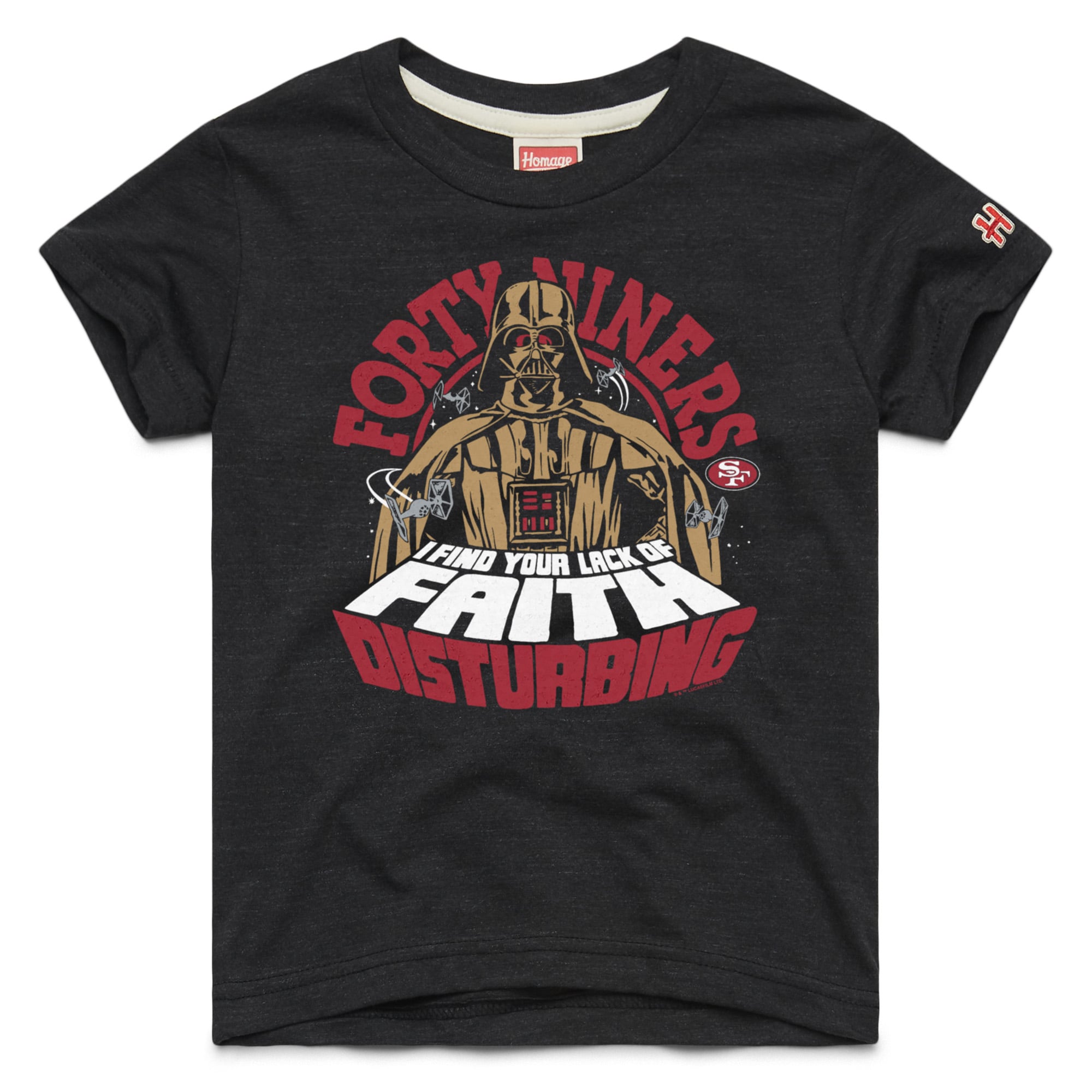 T-shirt noir hommage aux jeunes San Francisco 49ers Star Wars x NFL Tri-Blend