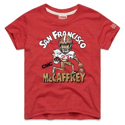 Christian McCaffrey San Francisco 49ers Homage Youth Caricature T-Shirt - Scarlet