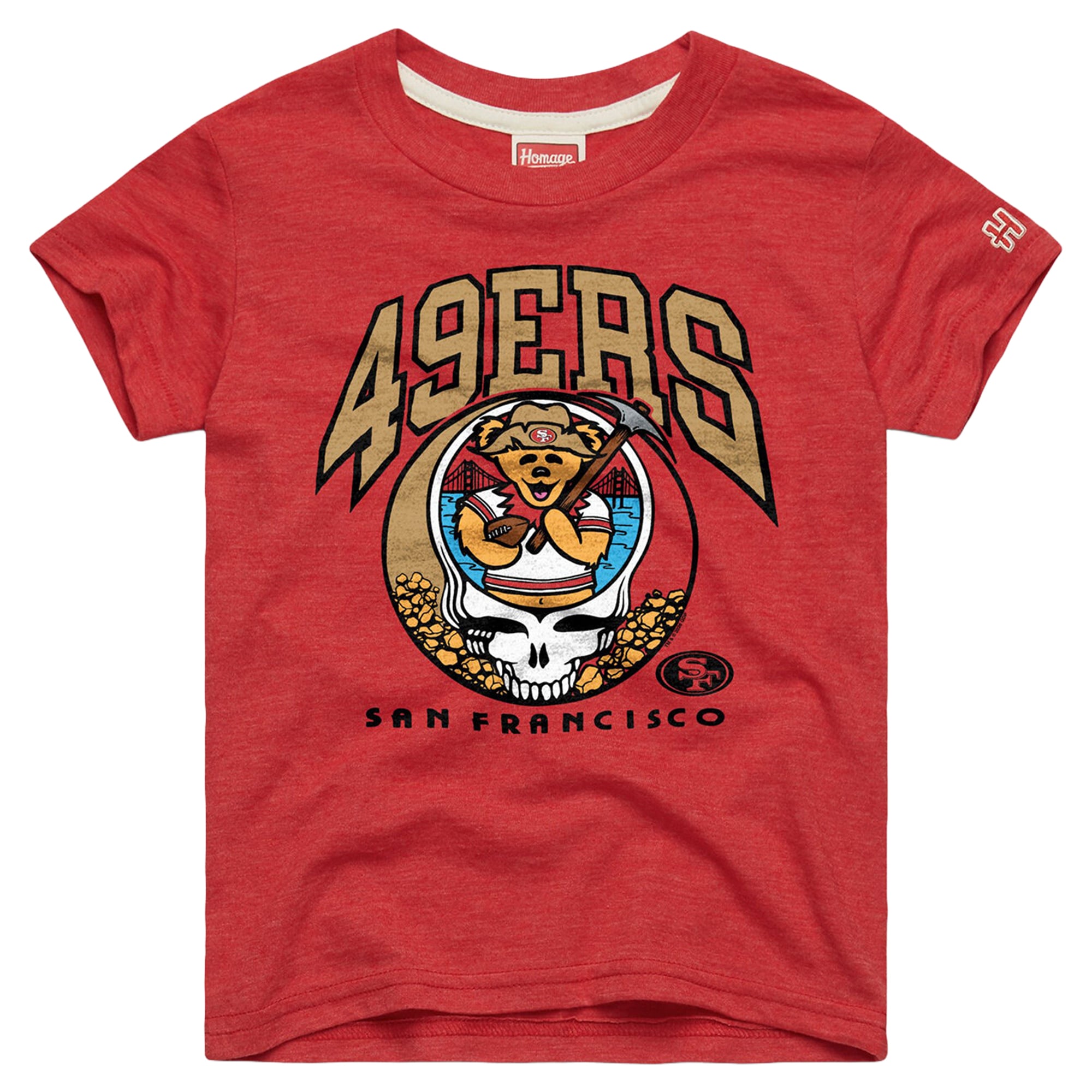 T-shirt Youth Homage Scarlet San Francisco 49ers NFL x Grateful Dead Tri-Blend