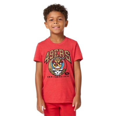  San Francisco 49ers Homage Youth NFL x Grateful Dead Tri-Blend T-Shirt - Scarlet