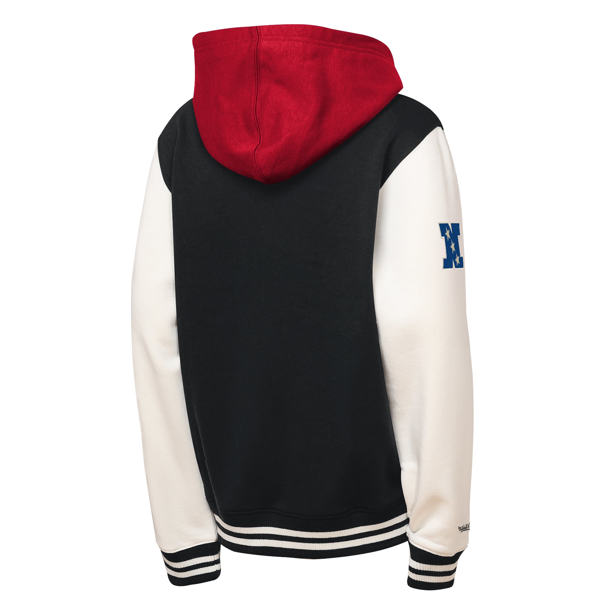 Veste polaire Mitchell & Ness noire pour enfant, San Francisco 49ers, côté terrain, à boutons-pression.
