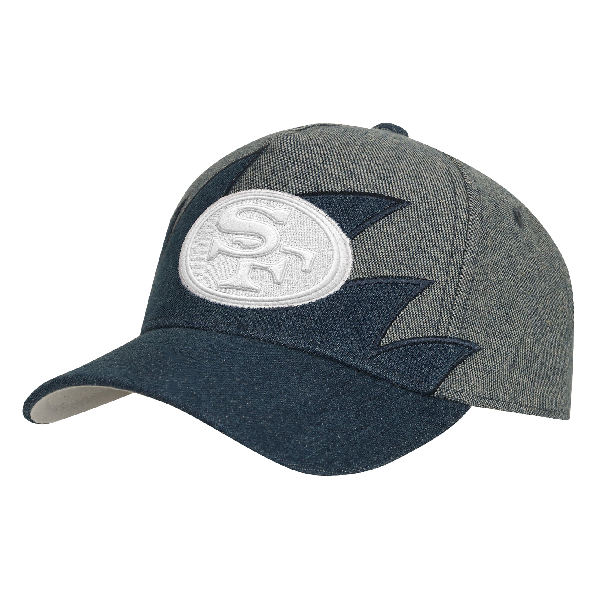 Youth Mitchell & Ness Denim San Francisco 49ers Sharktooth Pro Pinch Snapback Hat