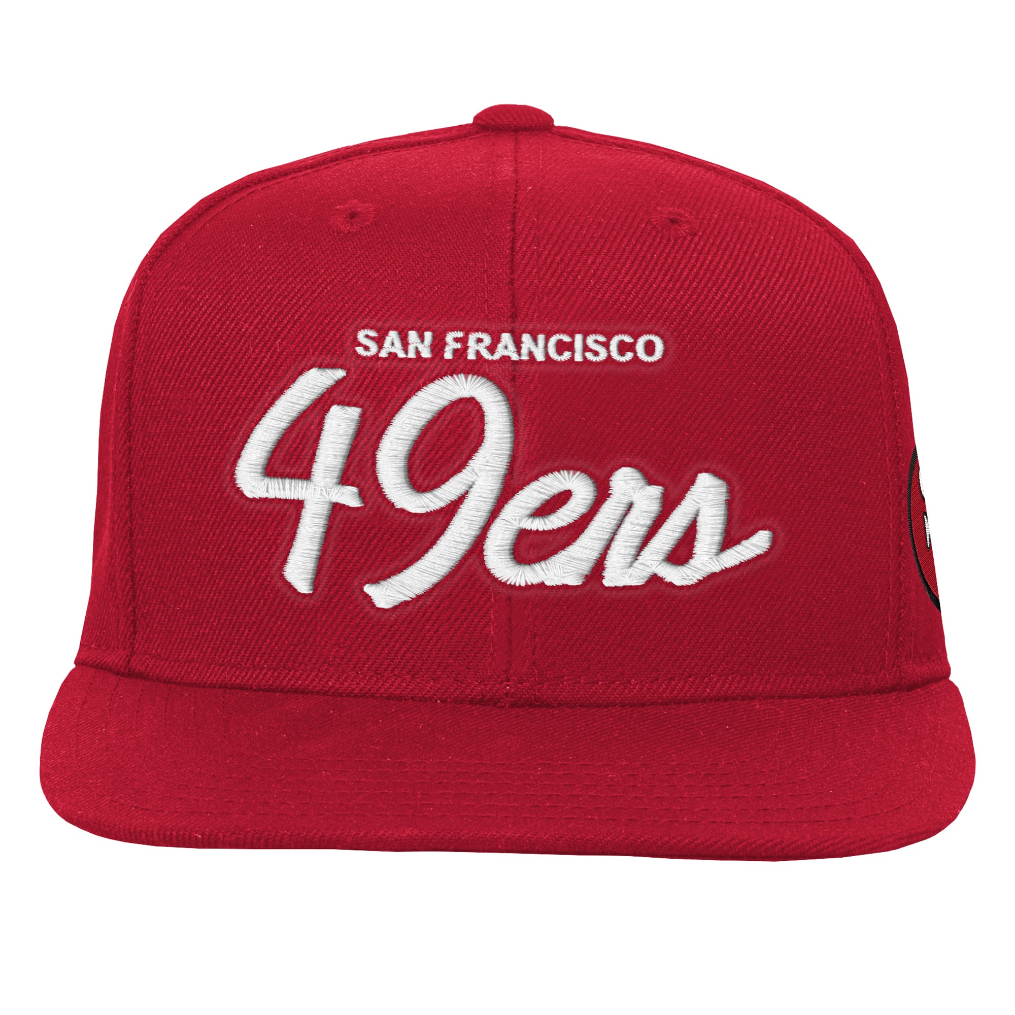 Casquette Mitchell & Ness Scarlet pour enfant, modèle entraîneur-chef des 49ers de San Francisco.
