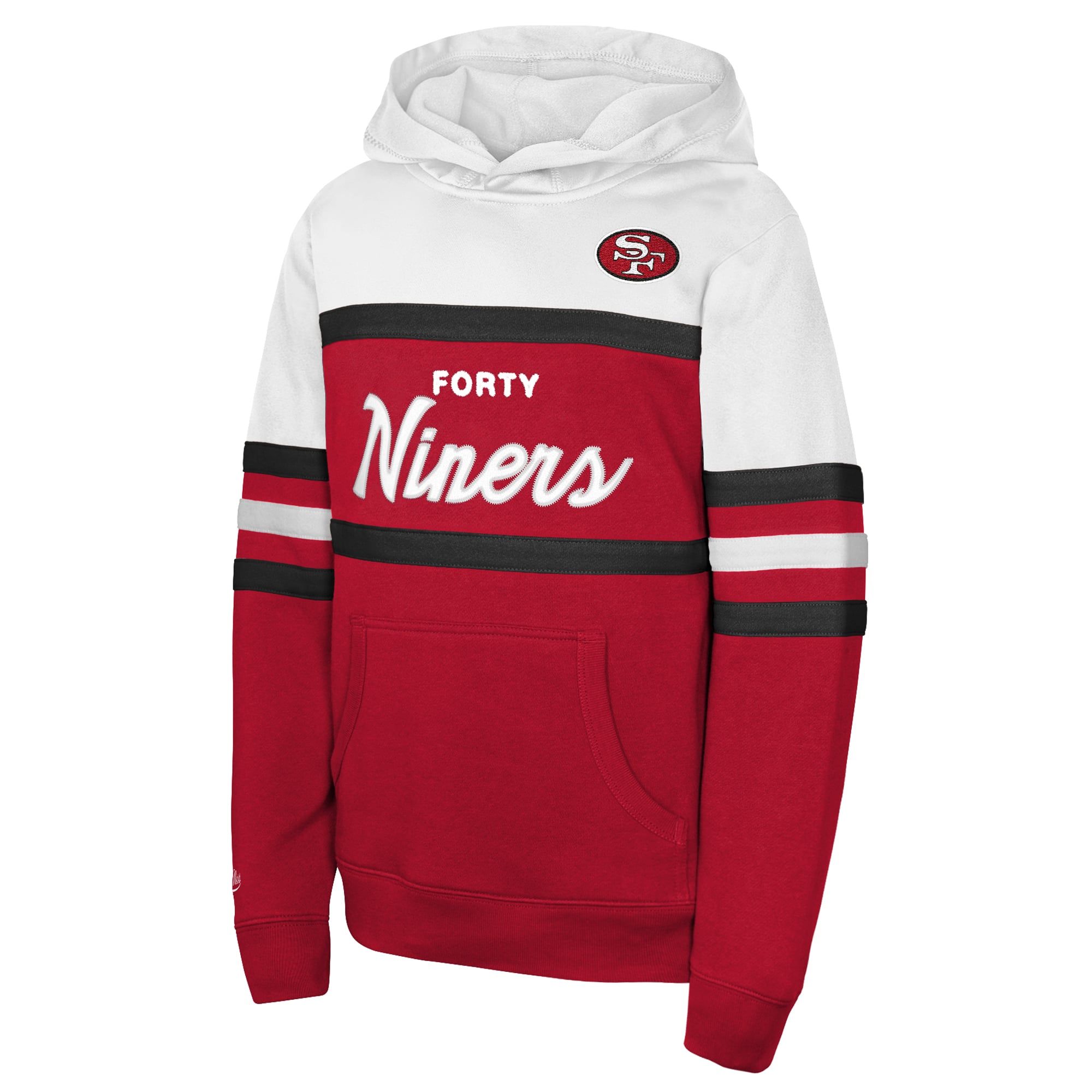 Youth Mitchell & Ness Scarlet San Francisco 49ers Throwback Head Coach Hoodie