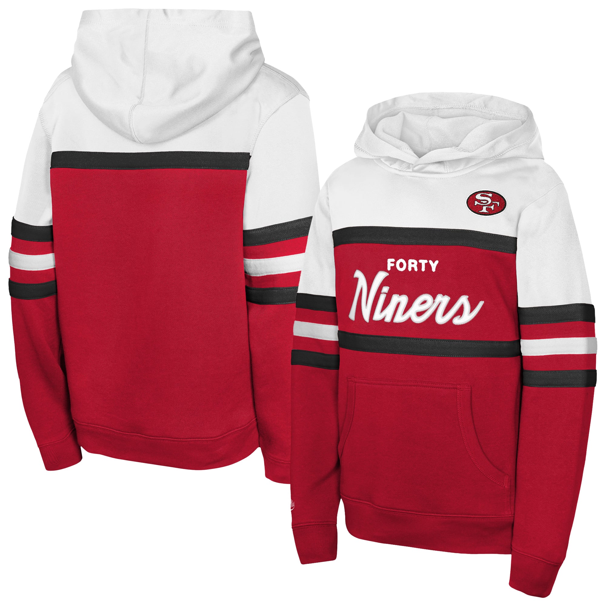 Youth Mitchell & Ness Scarlet San Francisco 49ers Throwback Head Coach Hoodie