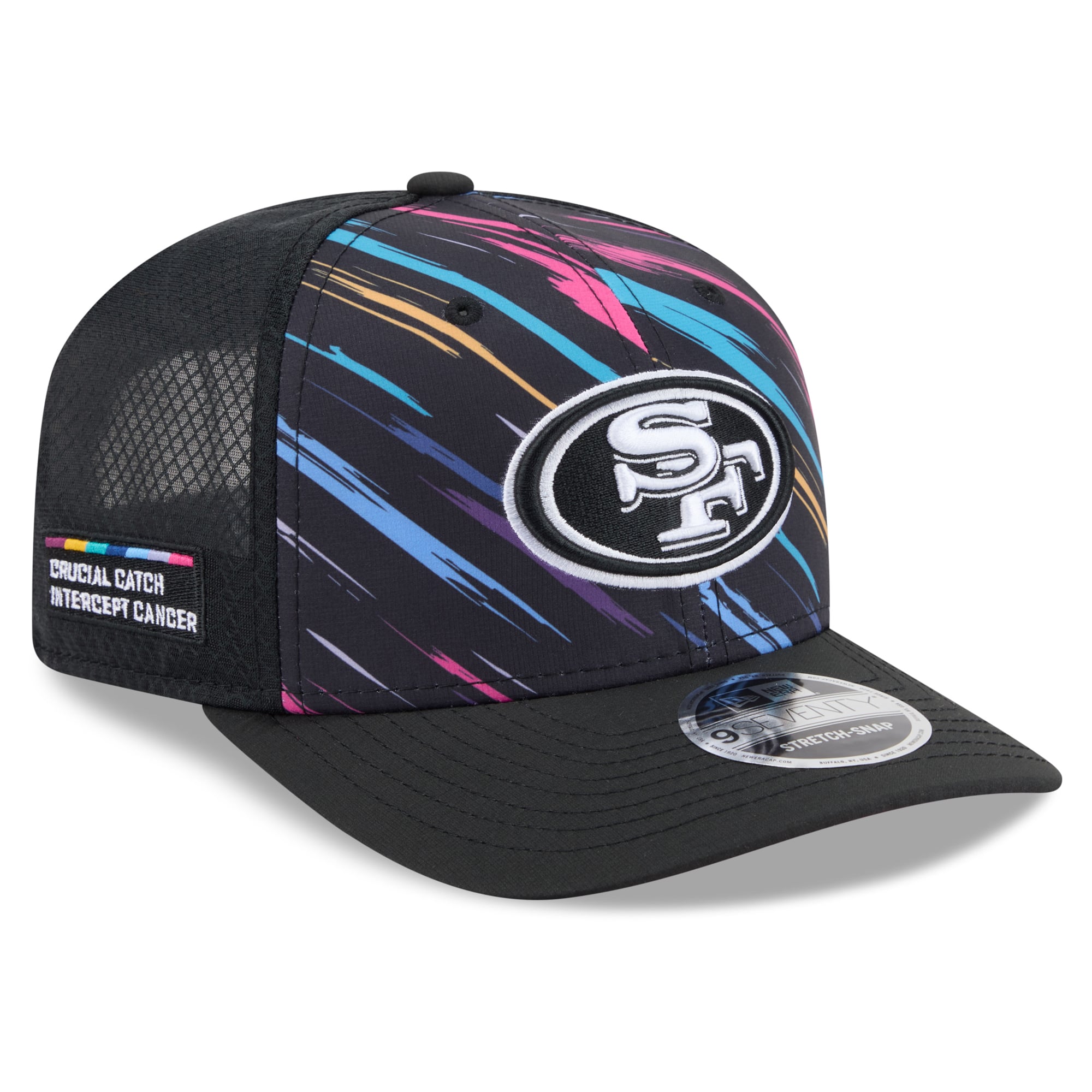 Youth New Era Black San Francisco 49ers 2026 NFL Crucial Catch 9SEVENTY Adjustable Trucker Hat