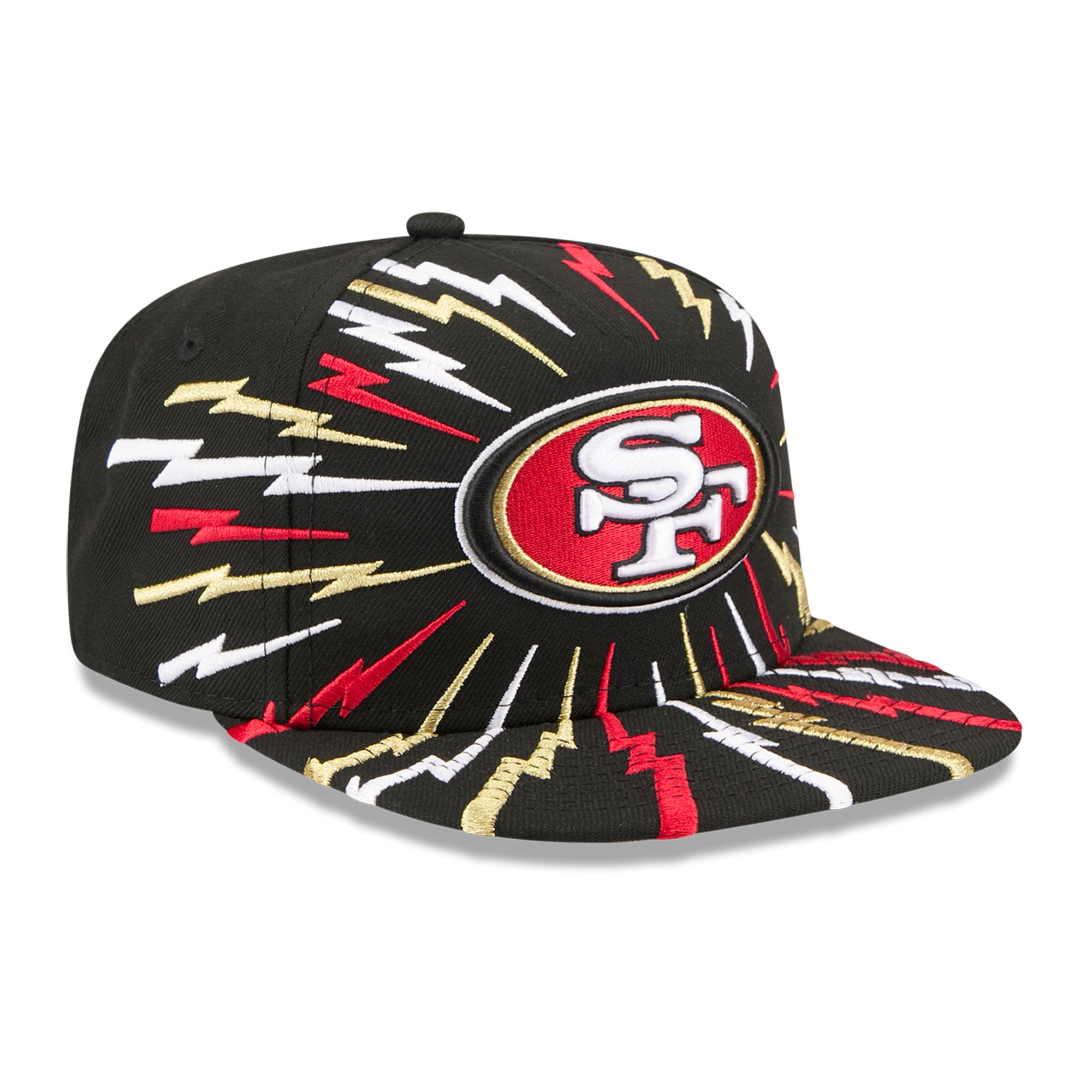 Youth New Era Black San Francisco 49ers Bolt A-Frame 9FIFTY Snapback Hat