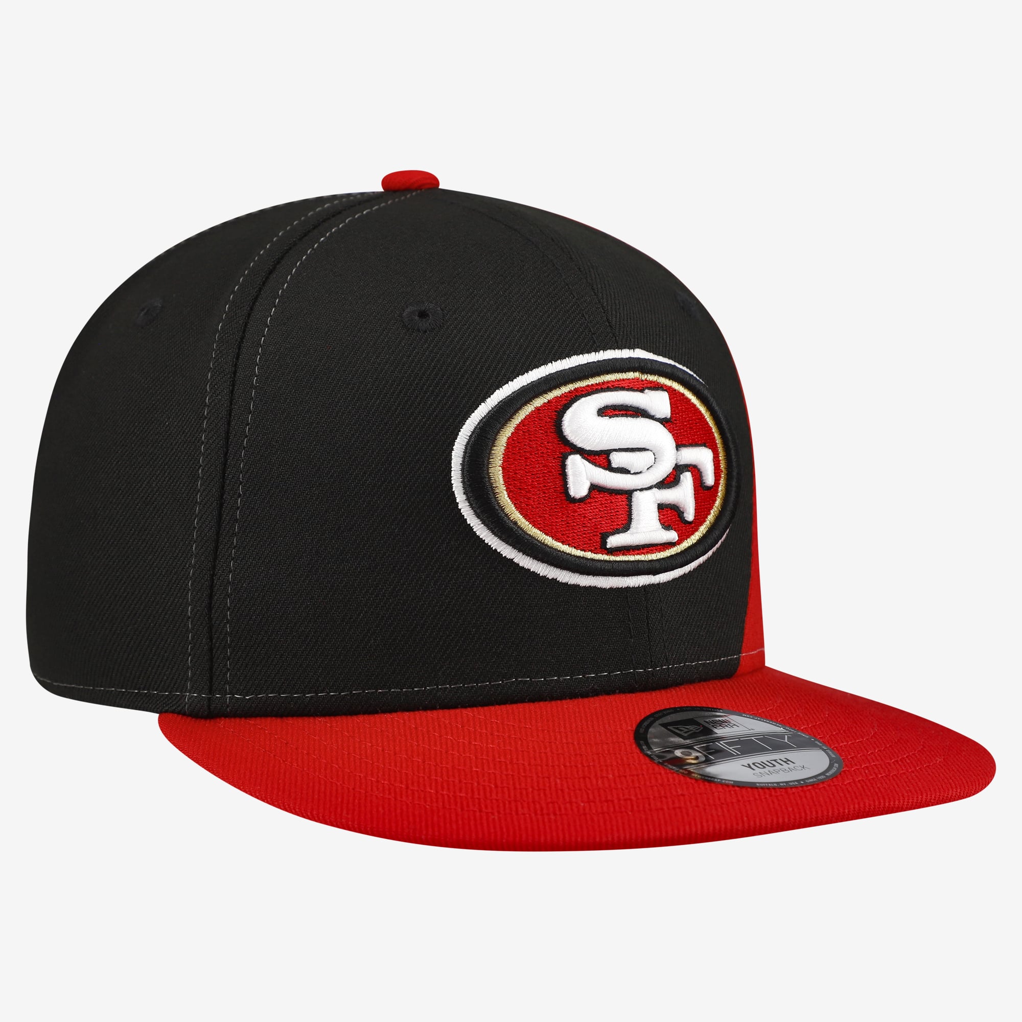 Casquette snapback New Era Shock 9FIFTY noire pour jeunes, San Francisco 49ers