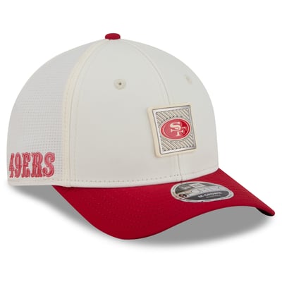 San Francisco 49ers New Era Youth 2026 Training Camp 9FORTY M-Crown Adjustable Hat - Cream/Scarlet