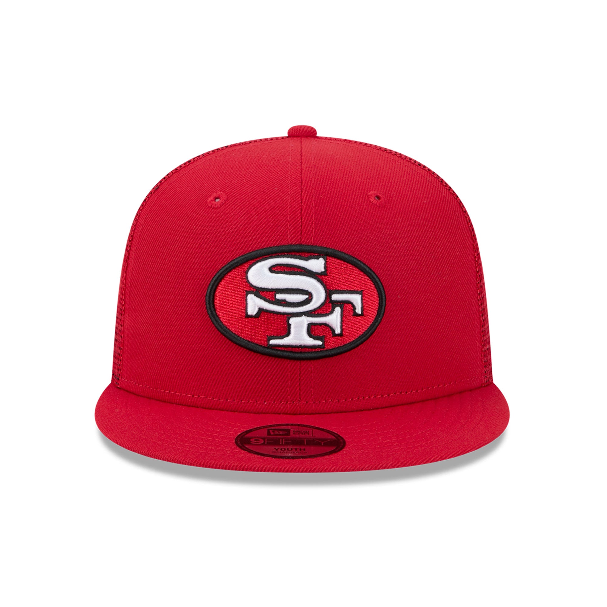 Casquette trucker New Era rouge écarlate San Francisco 49ers Throwback Main 9FIFTY pour jeunes