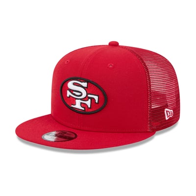 San Francisco 49ers New Era Youth Throwback Main Trucker 9FIFTY Snapback Hat - Scarlet