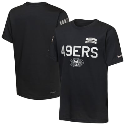  San Francisco 49ers Nike Youth 2026 Salute to Service Sideline Dri-FIT T-Shirt  - Black