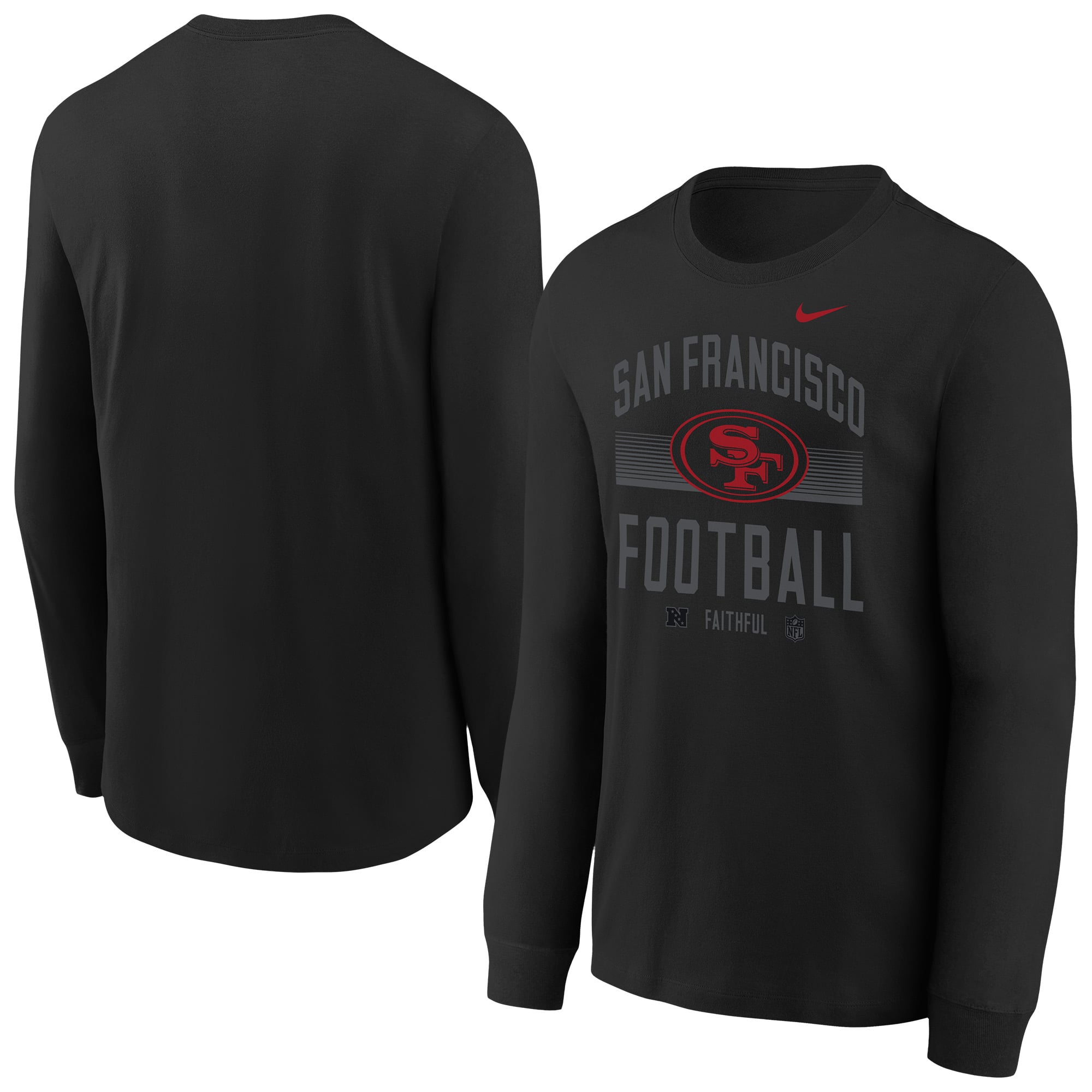 T-shirt à manches longues Nike Essential noir pour jeunes des 49ers de San Francisco