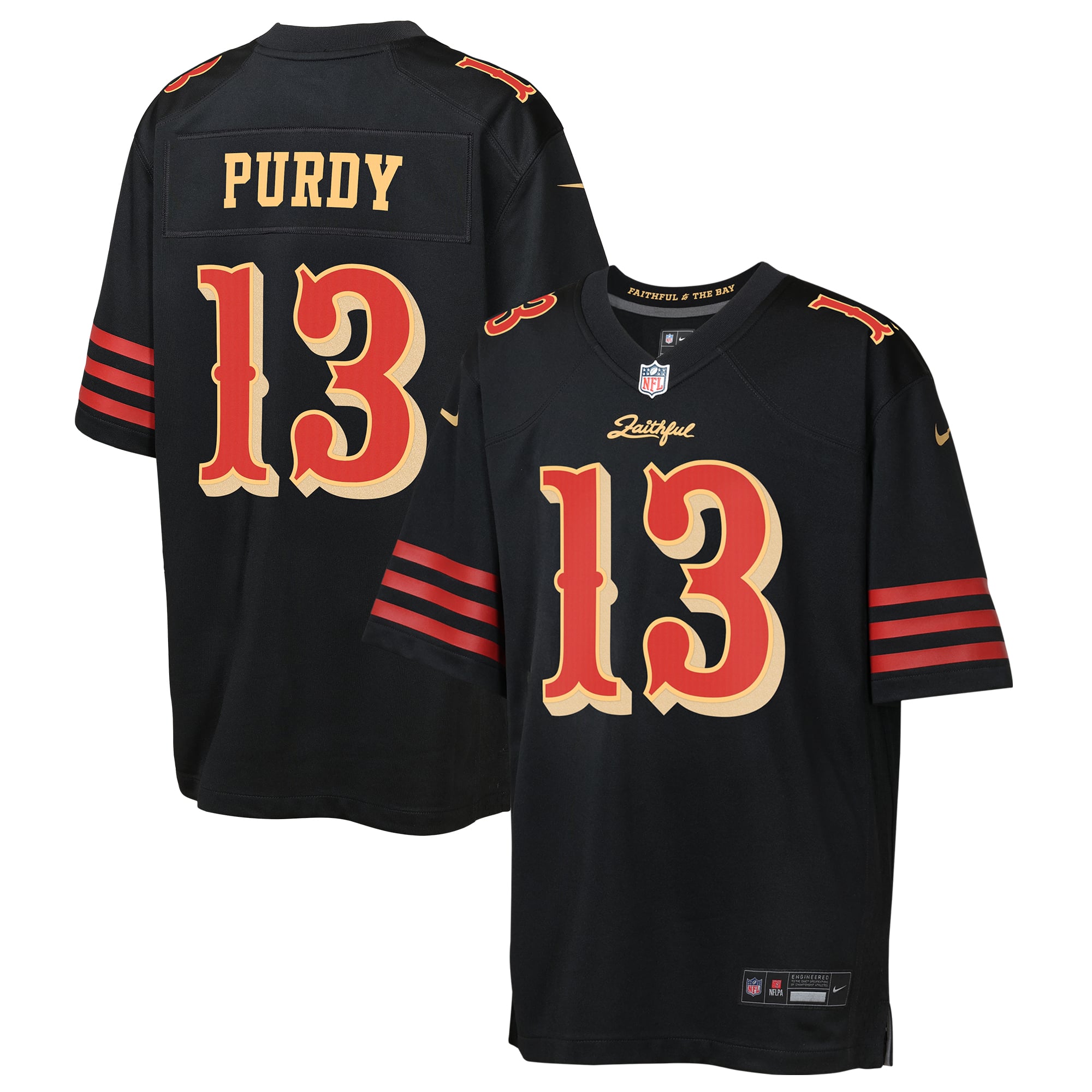 Maillot de match Nike Brock Purdy noir la collection Rivalries des 49ers San Francisco pour jeunes