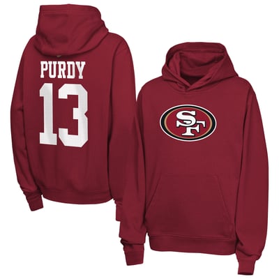 Brock Purdy San Francisco 49ers Nike Youth Name & Number Club Fleece Hoodie - Scarlet