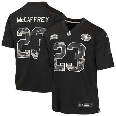 Christian McCaffrey San Francisco 49ers Nike Youth 2026 Salute to Service Game Jersey  - Black