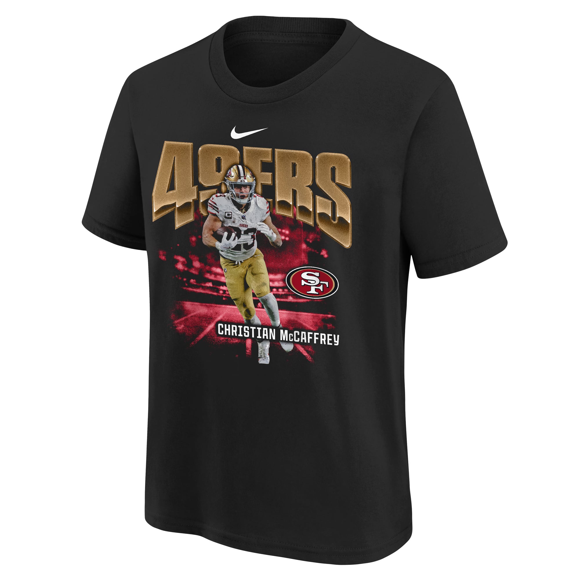 T-shirt oversize noir Nike Christian McCaffrey des 49ers de San Francisco pour jeunes