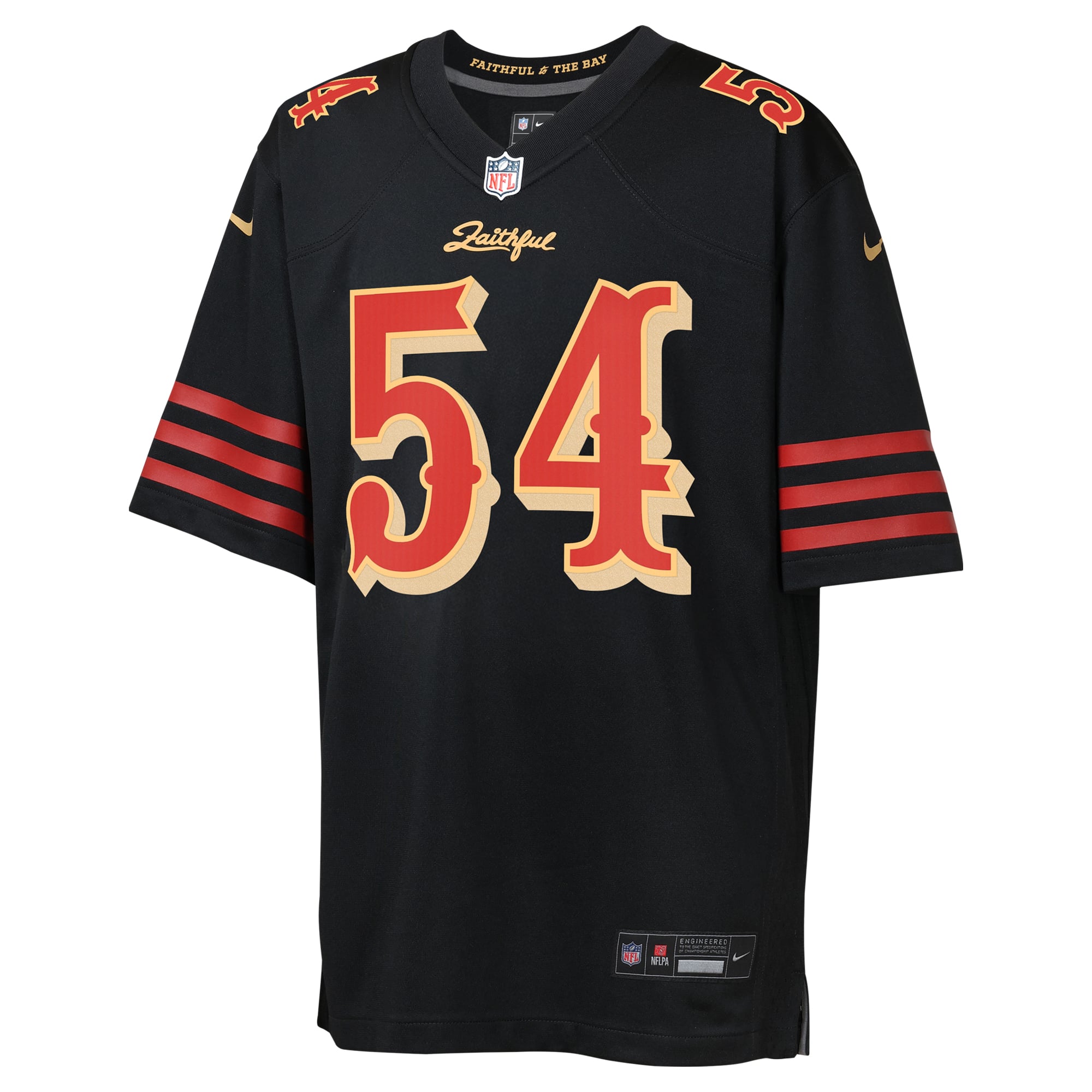 Maillot de match Nike Fred Warner noir pour enfant, collection Rivalries des 49ers San Francisco