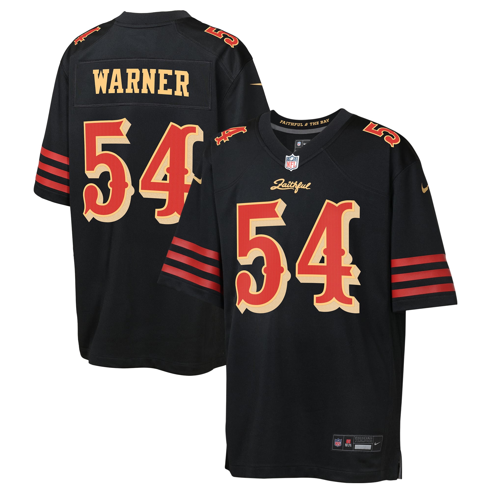 Youth Nike Fred Warner Black San Francisco 49ers Rivalries Collection Game Jersey