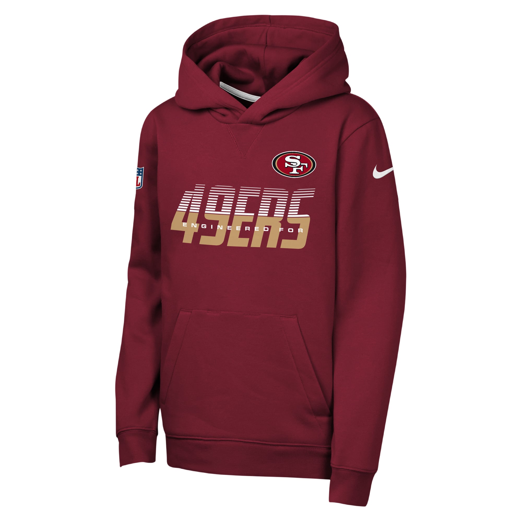 Sweat à capuche Nike Scarlet San Francisco 49ers Sideline Dri-FIT pour enfant
