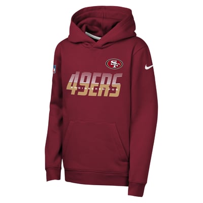 San Francisco 49ers Nike Youth Sideline Dri-FIT Hoodie - Scarlet