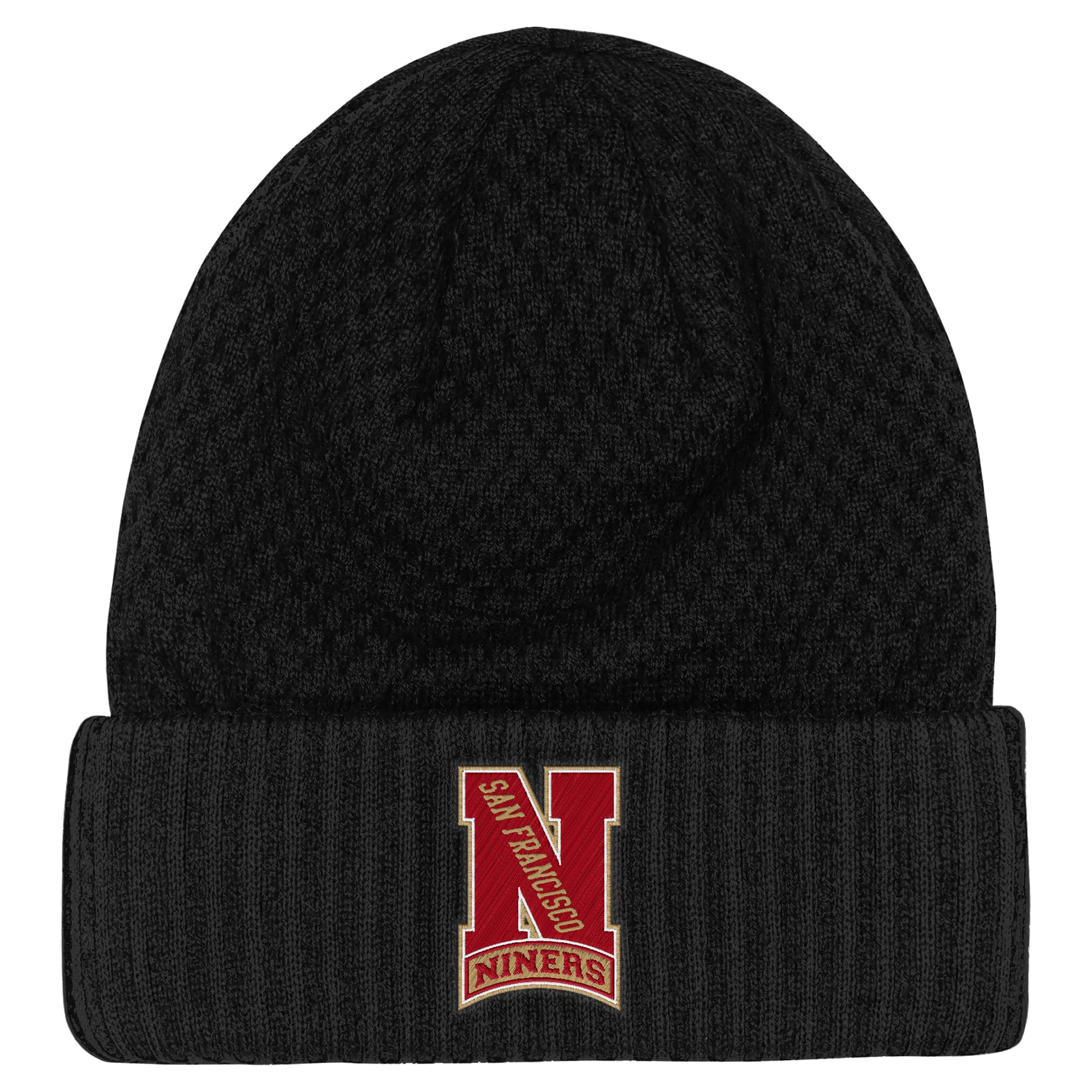 Youth Outerstuff Black San Francisco 49ers Heat Check Cuffed Knit Hat