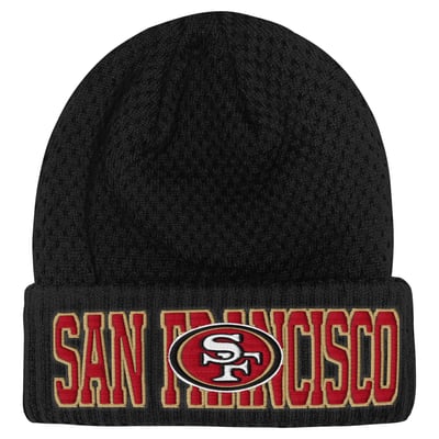 San Francisco 49ers Outerstuff Youth Heat Check Cuffed Knit Hat - Black