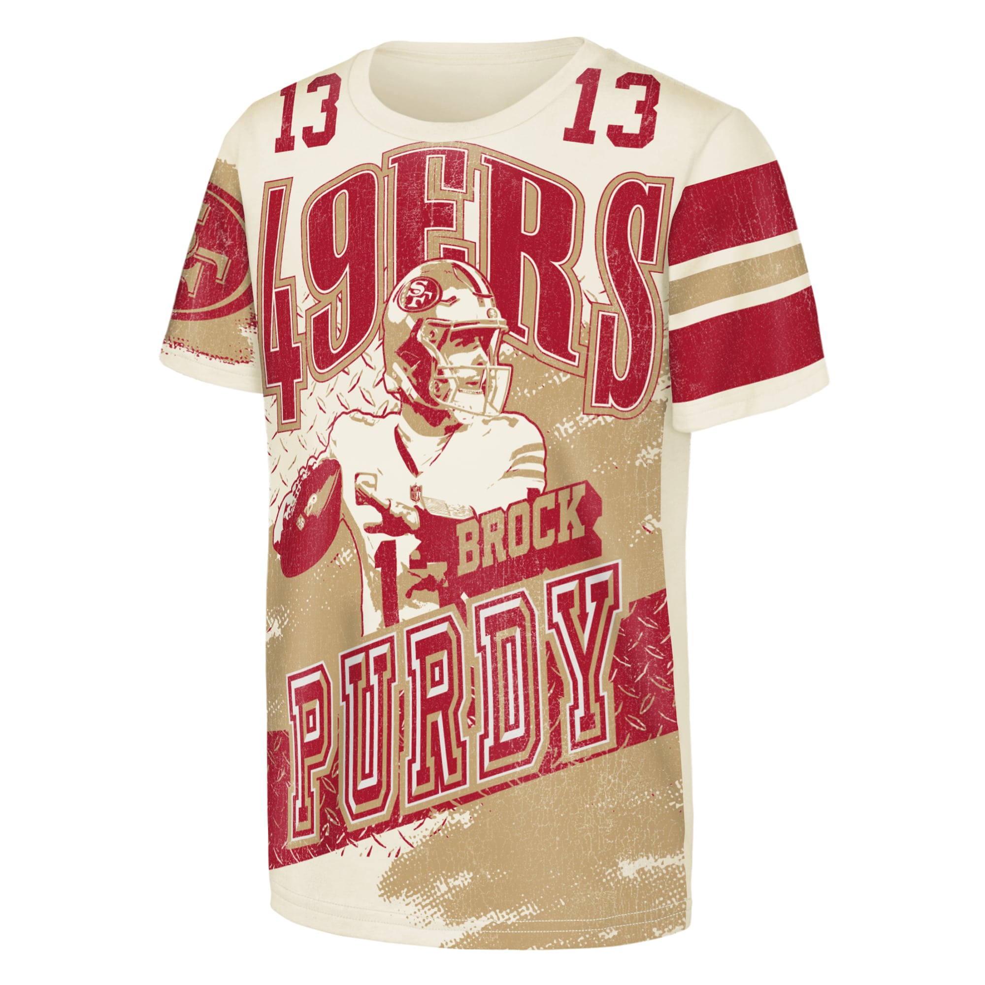 T-shirt Youth Outerstuff Brock Purdy Naturel San Francisco 49ers Classic Poster
