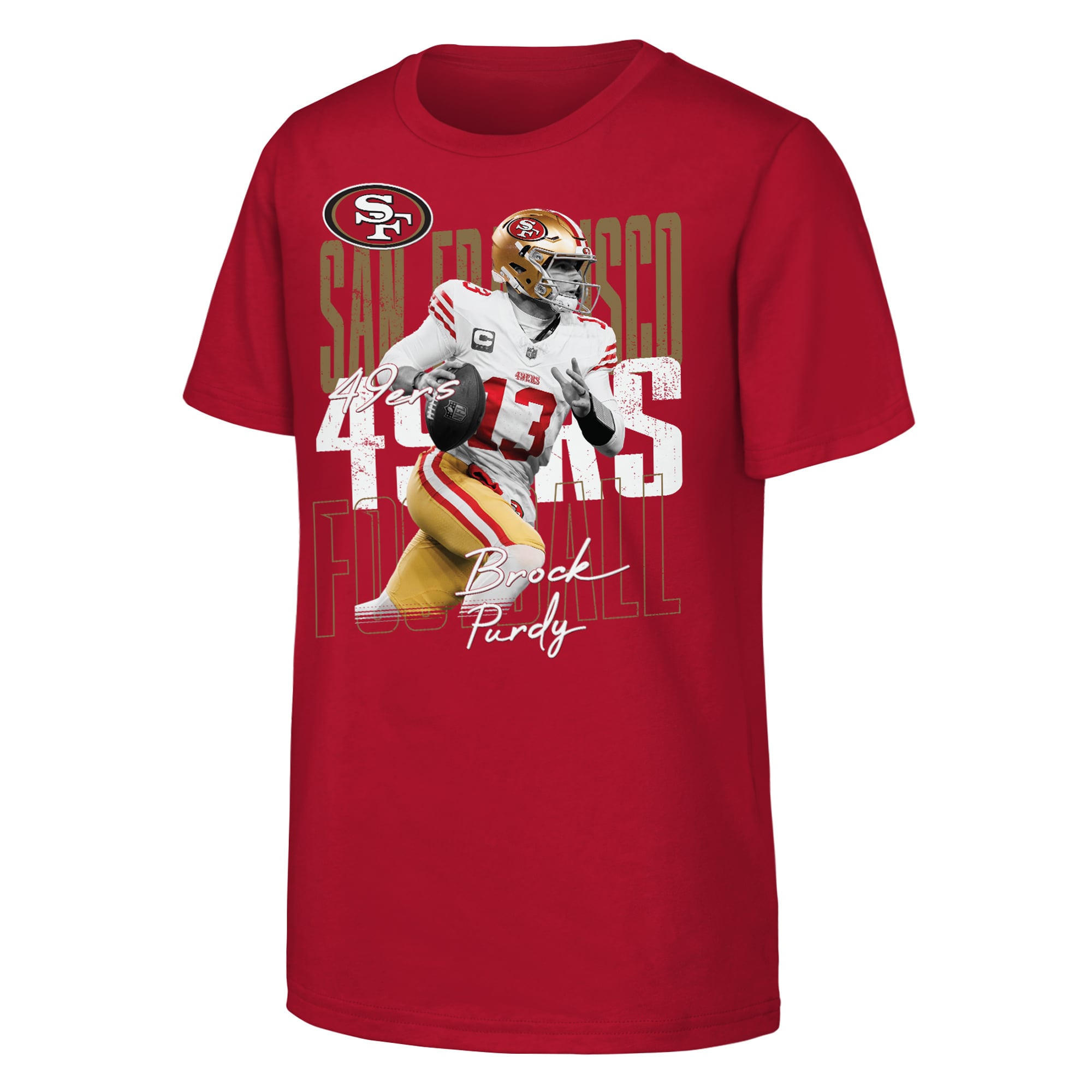 T-shirt Youth Outerstuff Brock Purdy Scarlet San Francisco 49ers Legendary Player Card