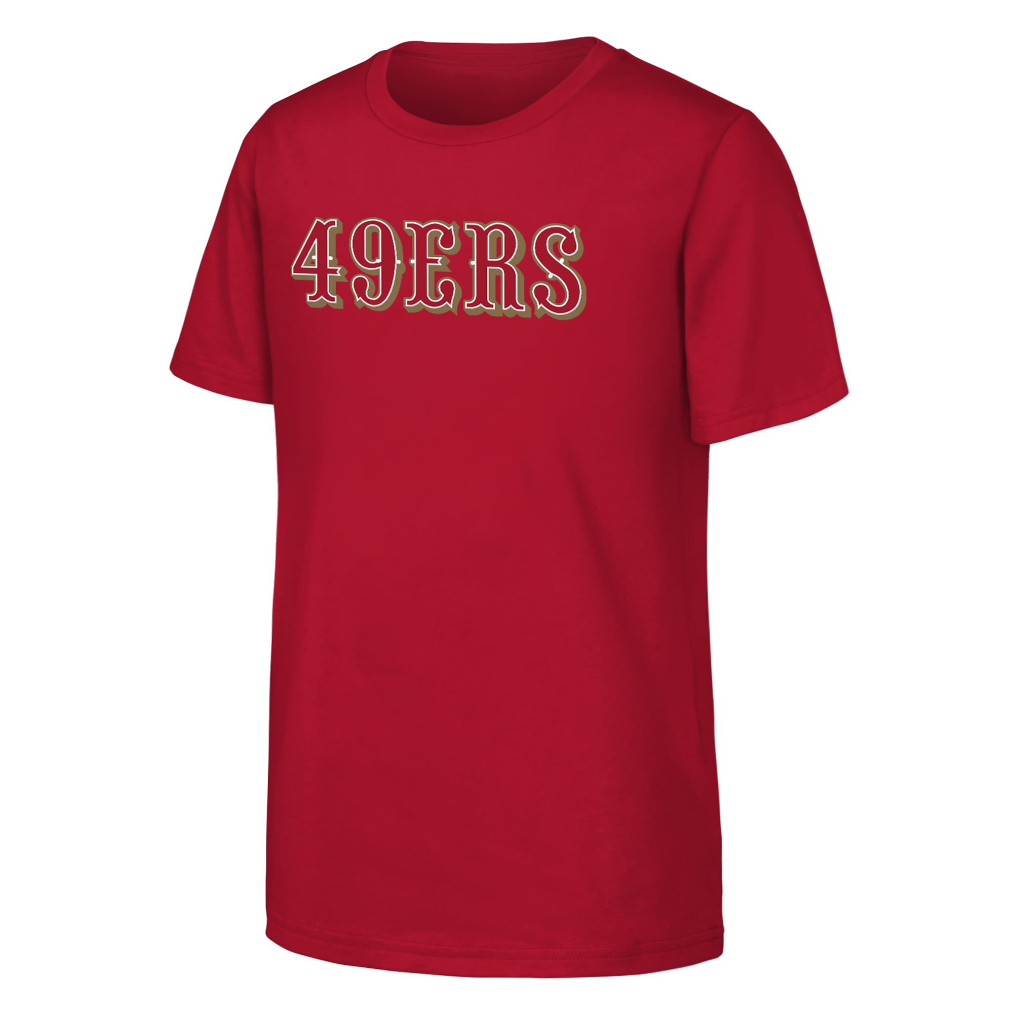 T-shirt Outerstuff pour jeunes, Christian McCaffrey, rouge écarlate, San Francisco 49ers, avec nom et numéro