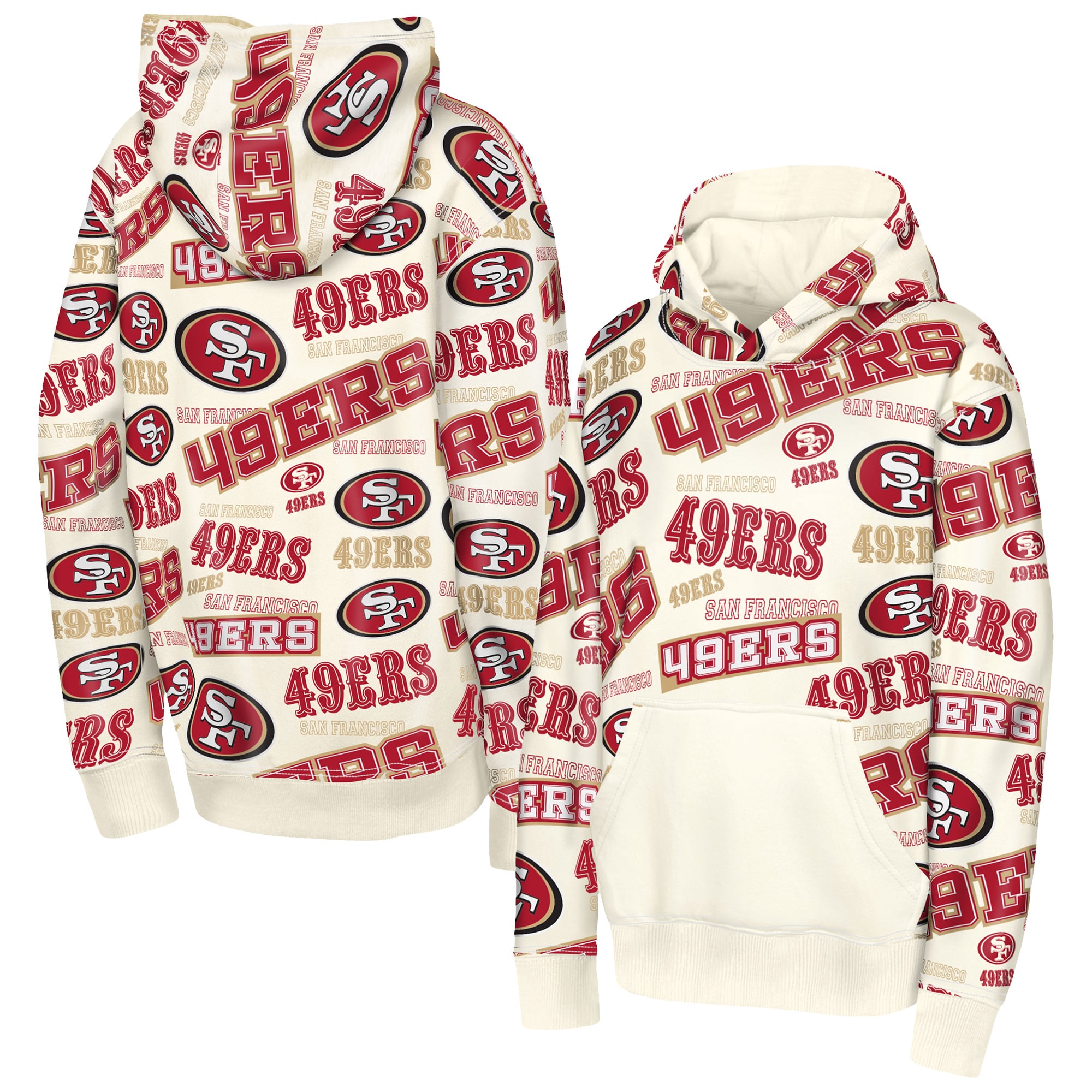 Sweat à capuche Youth Outerstuff Cream San Francisco 49ers Shake & Bake