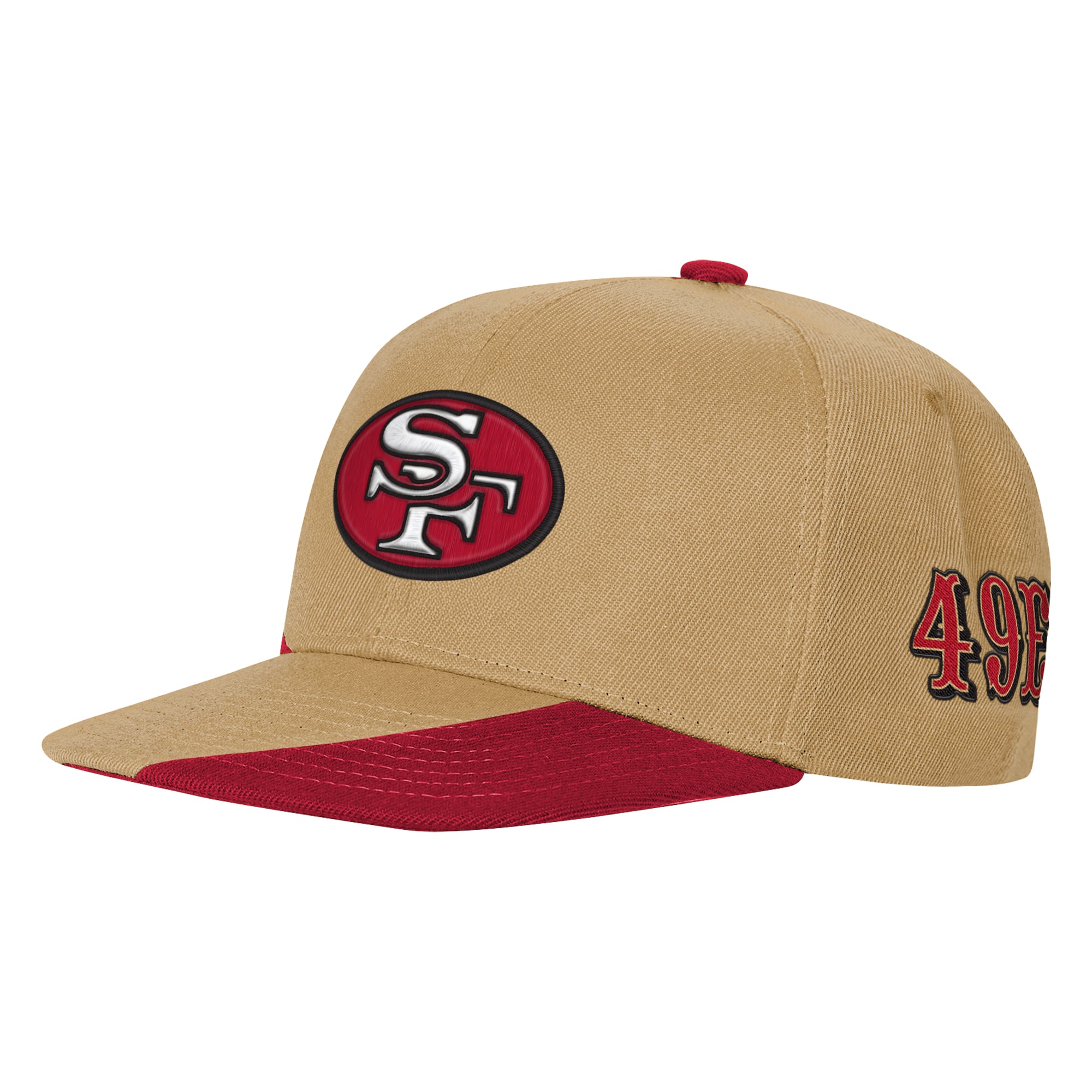 Casquette rétro à pression latérale Outerstuff or/écarlate pour jeunes des 49ers de San Francisco