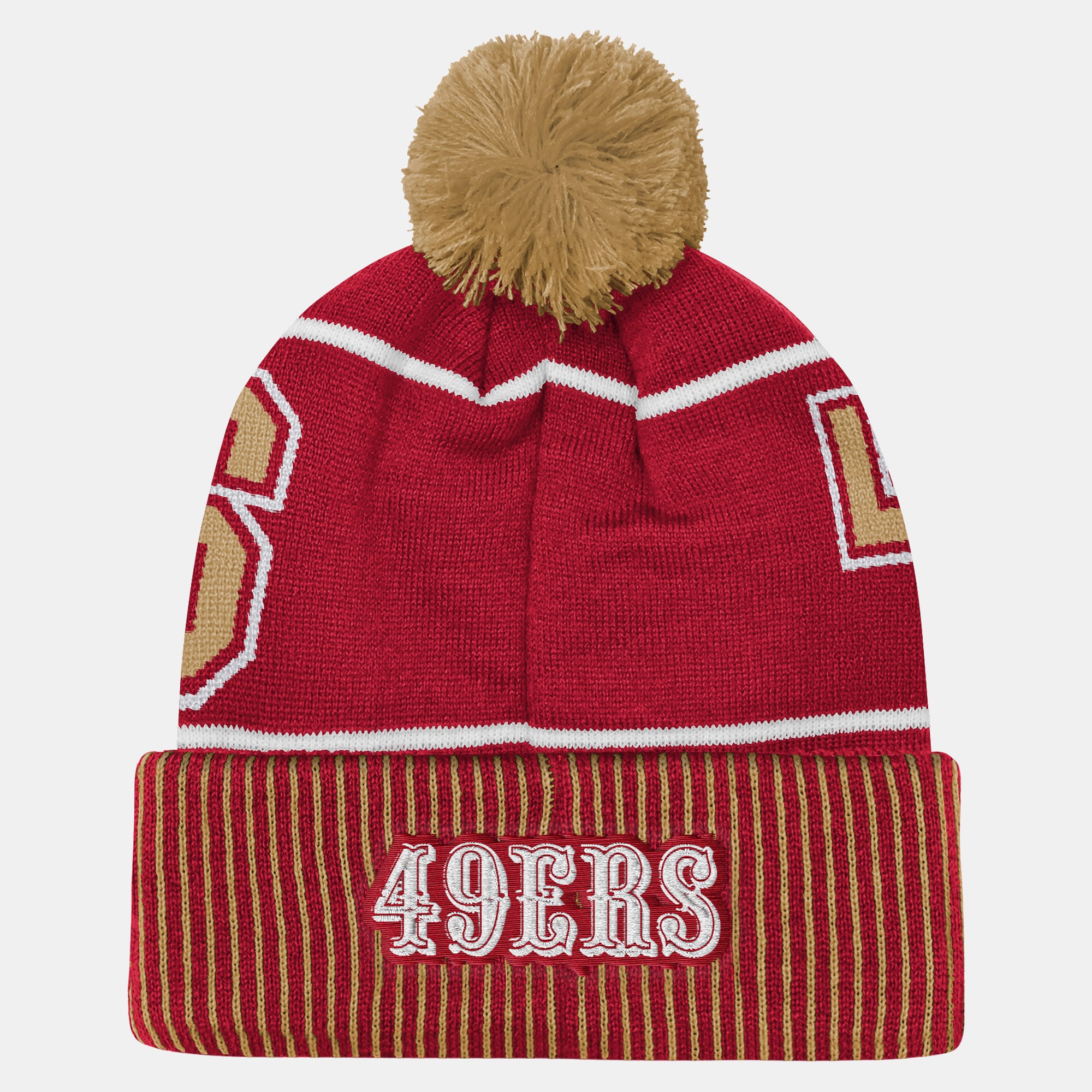 Youth Outerstuff Scarlet San Francisco 49ers Highlight Cuffed Knit Hat with Pom