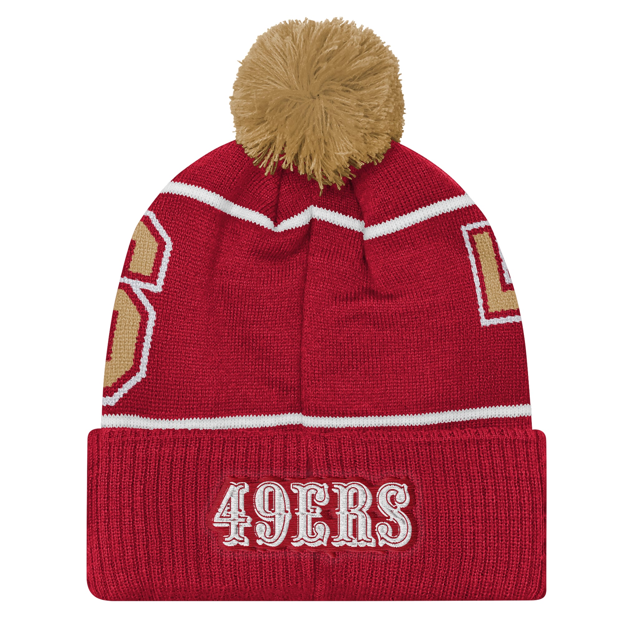 Youth Outerstuff Scarlet San Francisco 49ers Highlight Cuffed Knit Hat with Pom