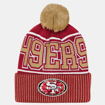 San Francisco 49ers Outerstuff Youth Highlight Cuffed Knit Hat with Pom - Scarlet