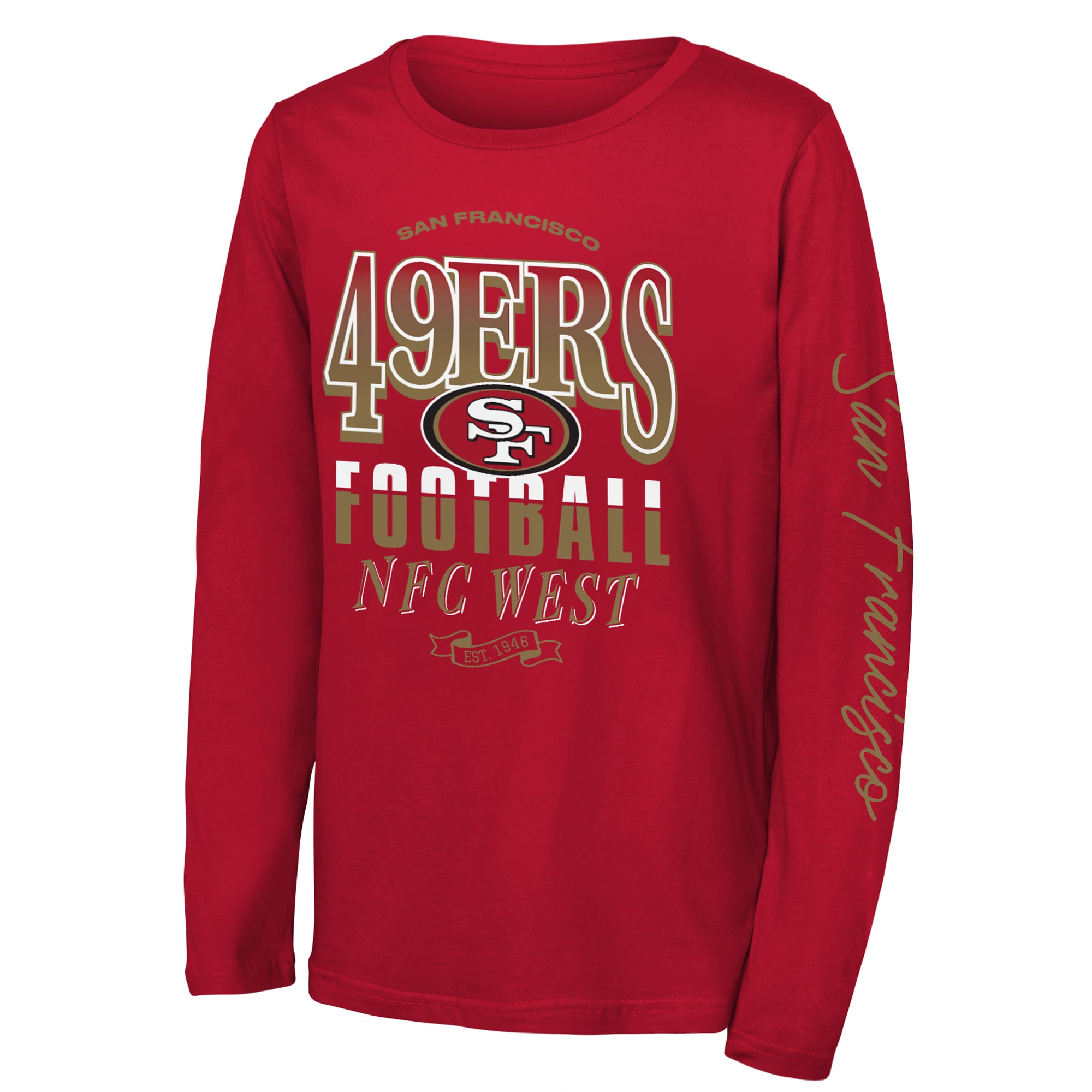 Youth Outerstuff Scarlet San Francisco 49ers Real Ones Long Sleeve T-Shirt