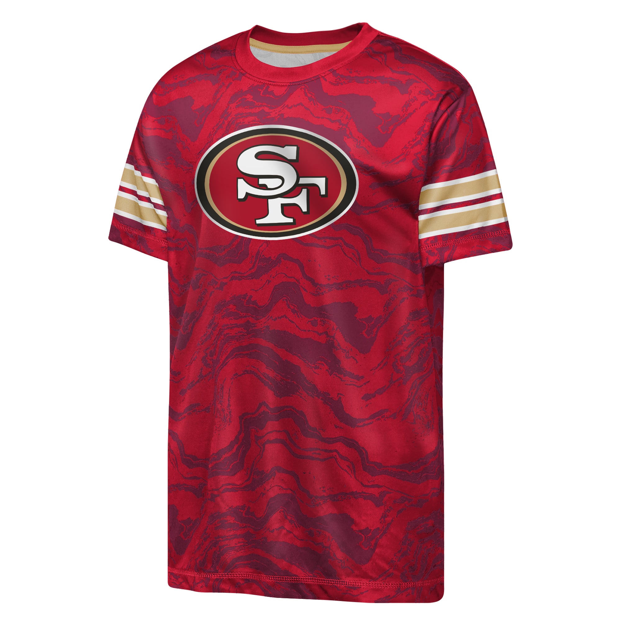 T-shirt de performance Outerstuff Scarlet San Francisco 49ers Slant Route pour jeunes