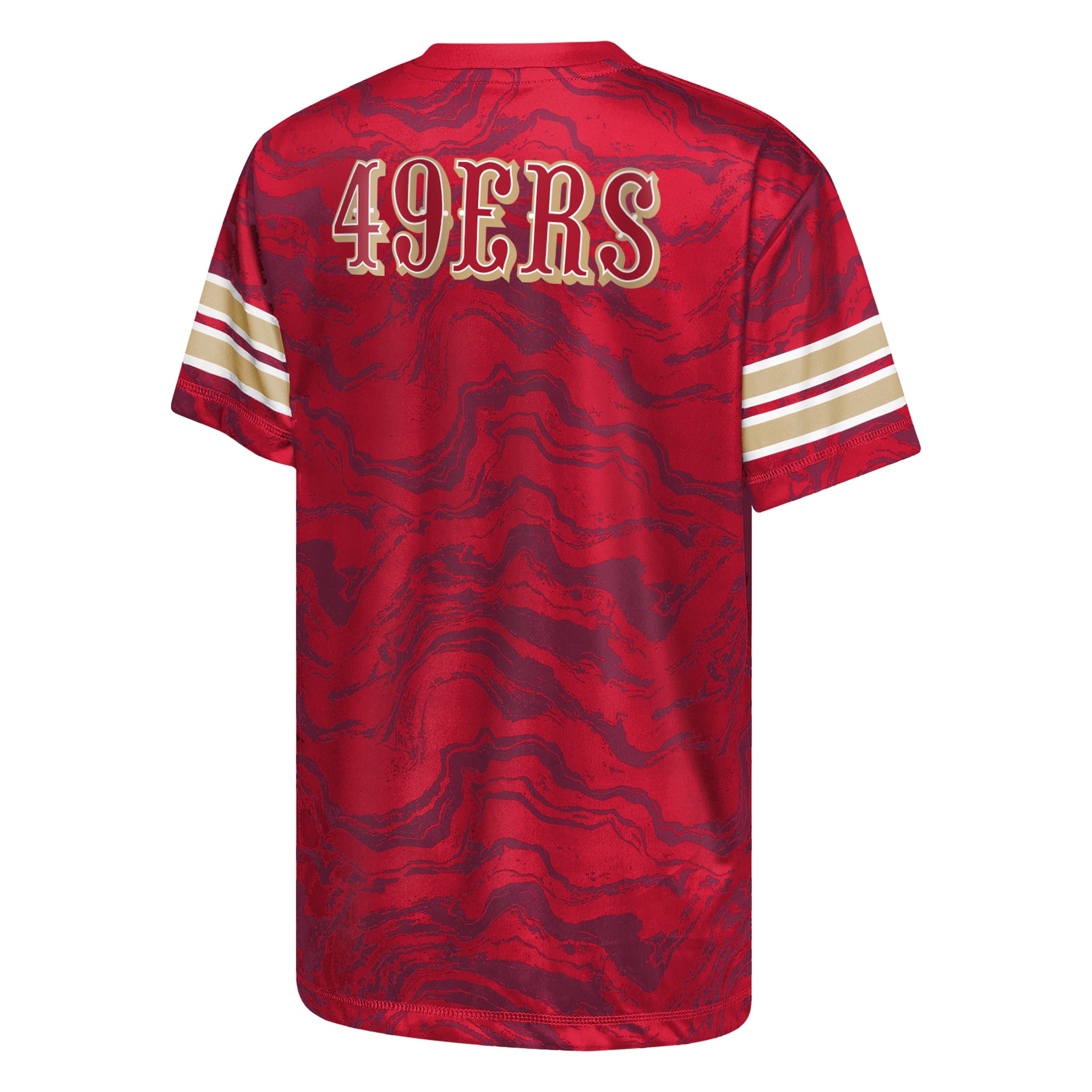 T-shirt de performance Outerstuff Scarlet San Francisco 49ers Slant Route pour jeunes