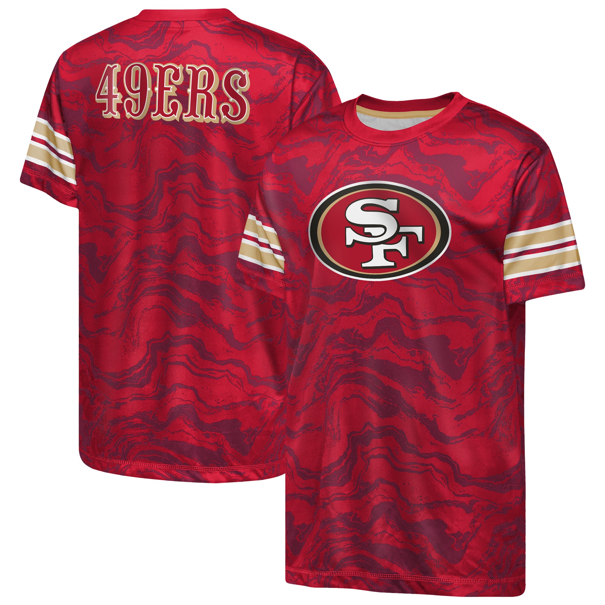 Youth Outerstuff  Scarlet San Francisco 49ers Slant Route Performance T-Shirt