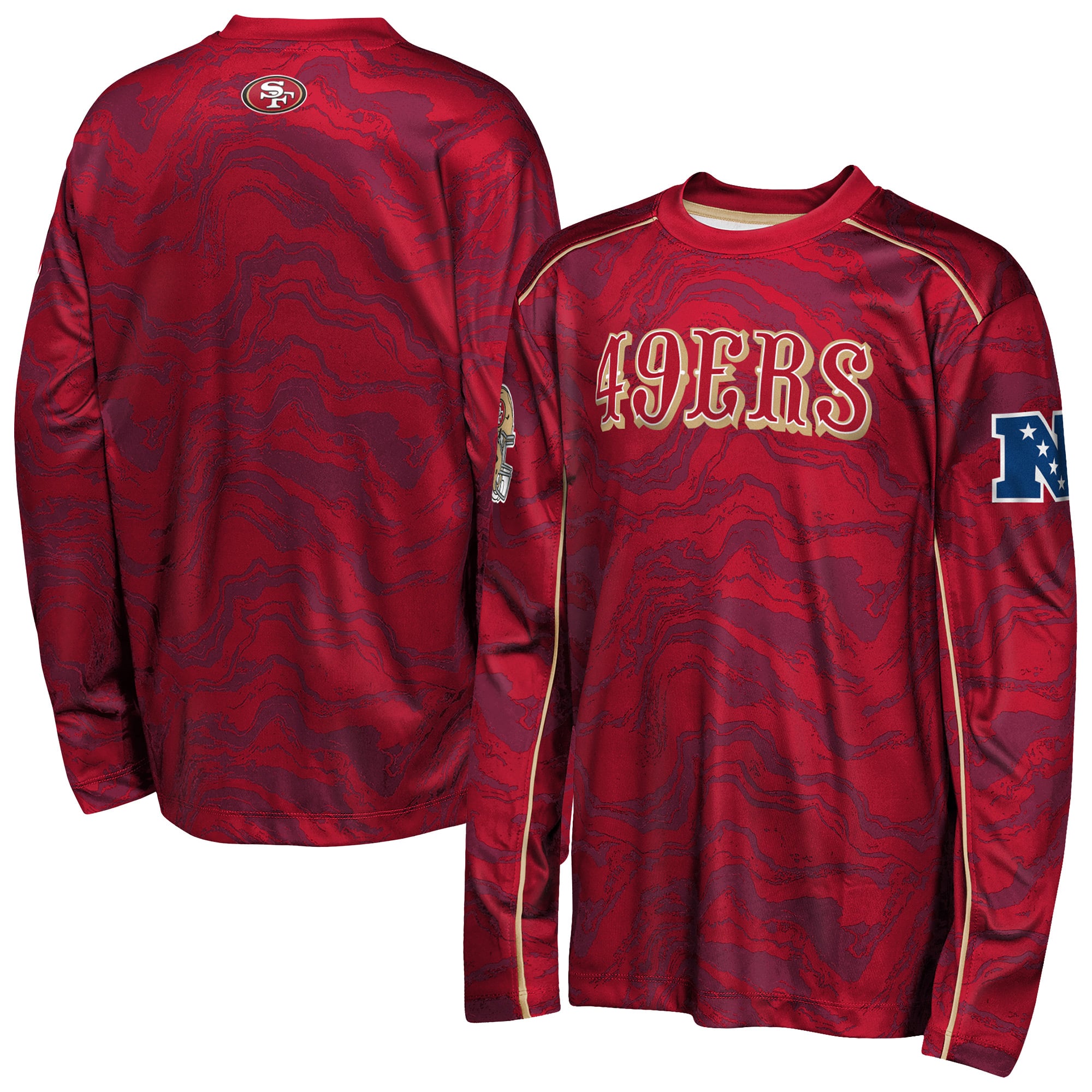 Youth Outerstuff Scarlet San Francisco 49ers Tailgate Performance Long Sleeve T-Shirt