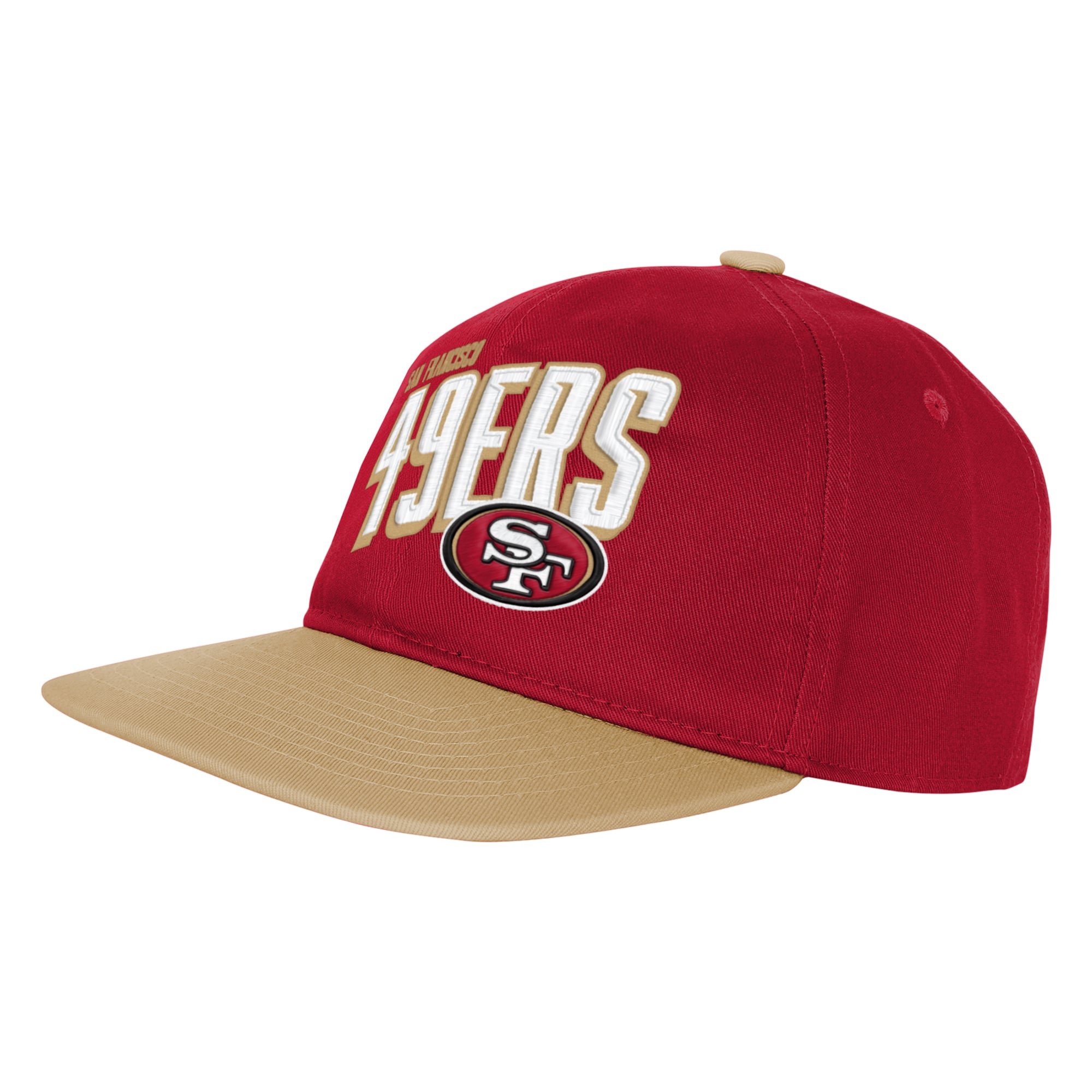 Casquette à visière plate Outerstuff rouge écarlate et or des 49ers de San Francisco pour jeunes