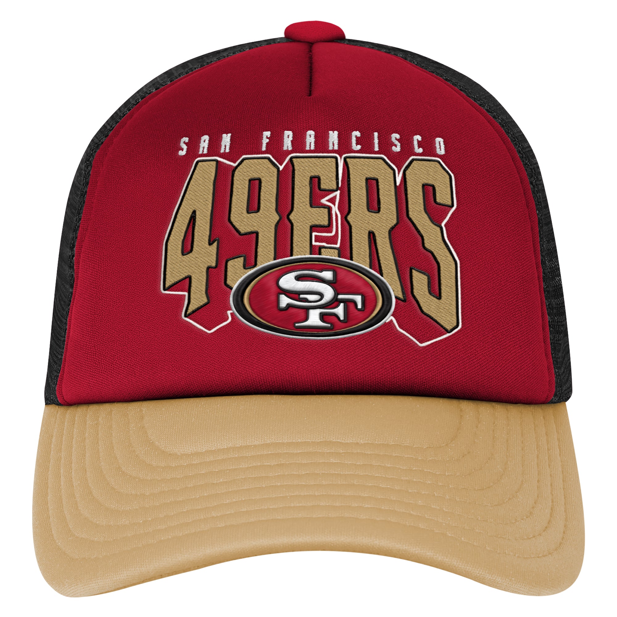 Youth Outerstuff Scarlet/Gold San Francisco 49ers Handoff Foam Adjustable Trucker Hat