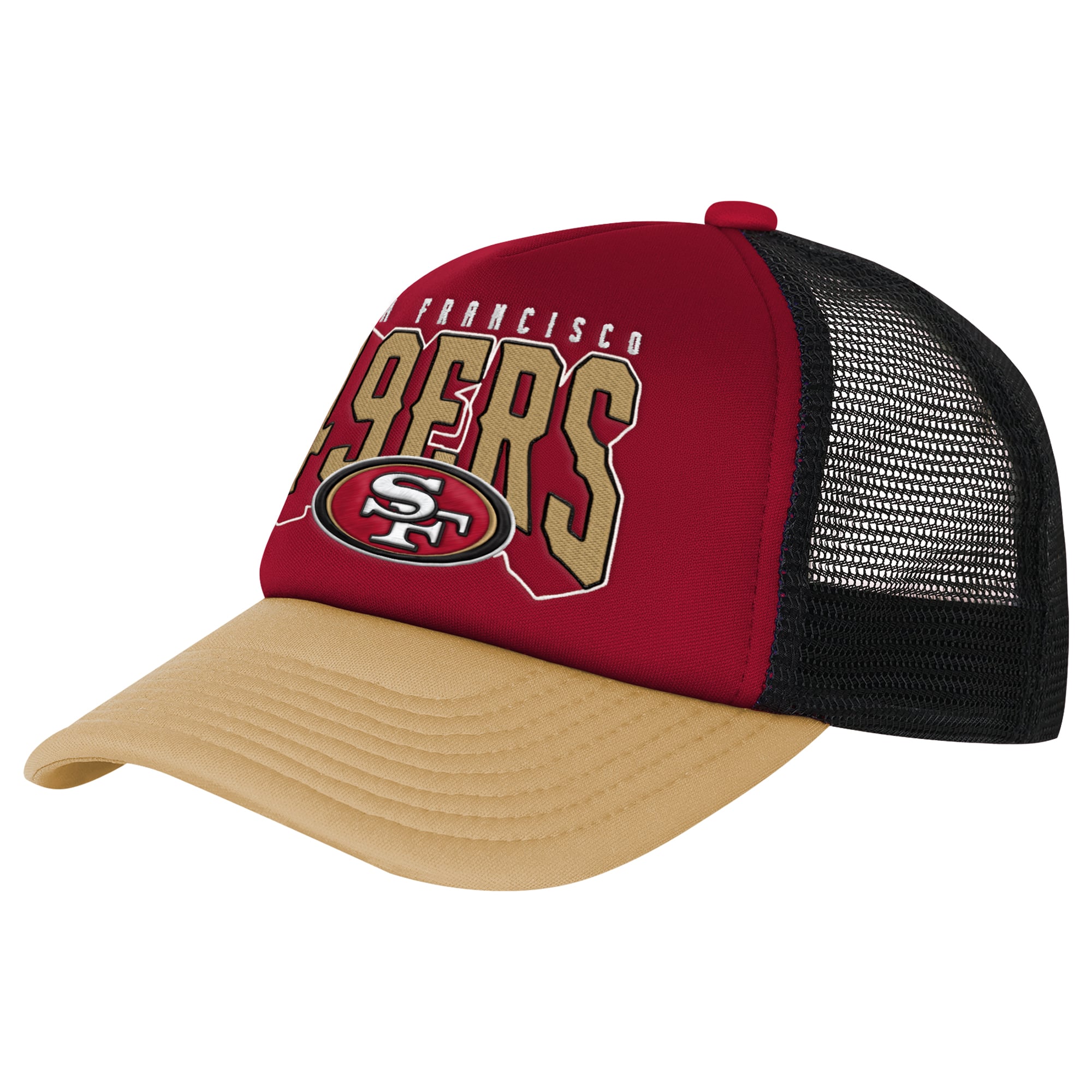 Youth Outerstuff Scarlet/Gold San Francisco 49ers Handoff Foam Adjustable Trucker Hat