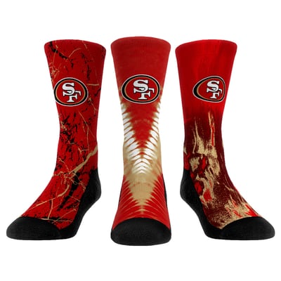  San Francisco 49ers Rock Em Youth 3-Pack Crew Socks Set - 