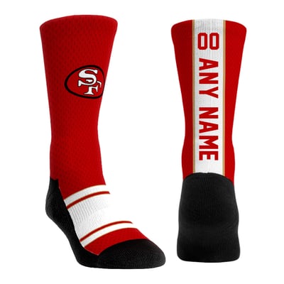  San Francisco 49ers Rock Em Youth Throwback Jersey Custom Crew Socks - Scarlet