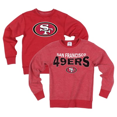  San Francisco 49ers Wes & Willy Youth Reversible Fleece Sweatshirt - Scarlet