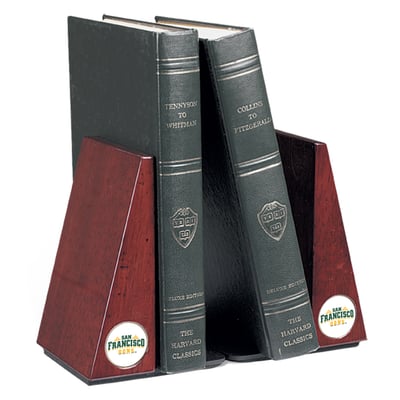 San Francisco Dons Primary Team Logo Rosewood Bookends