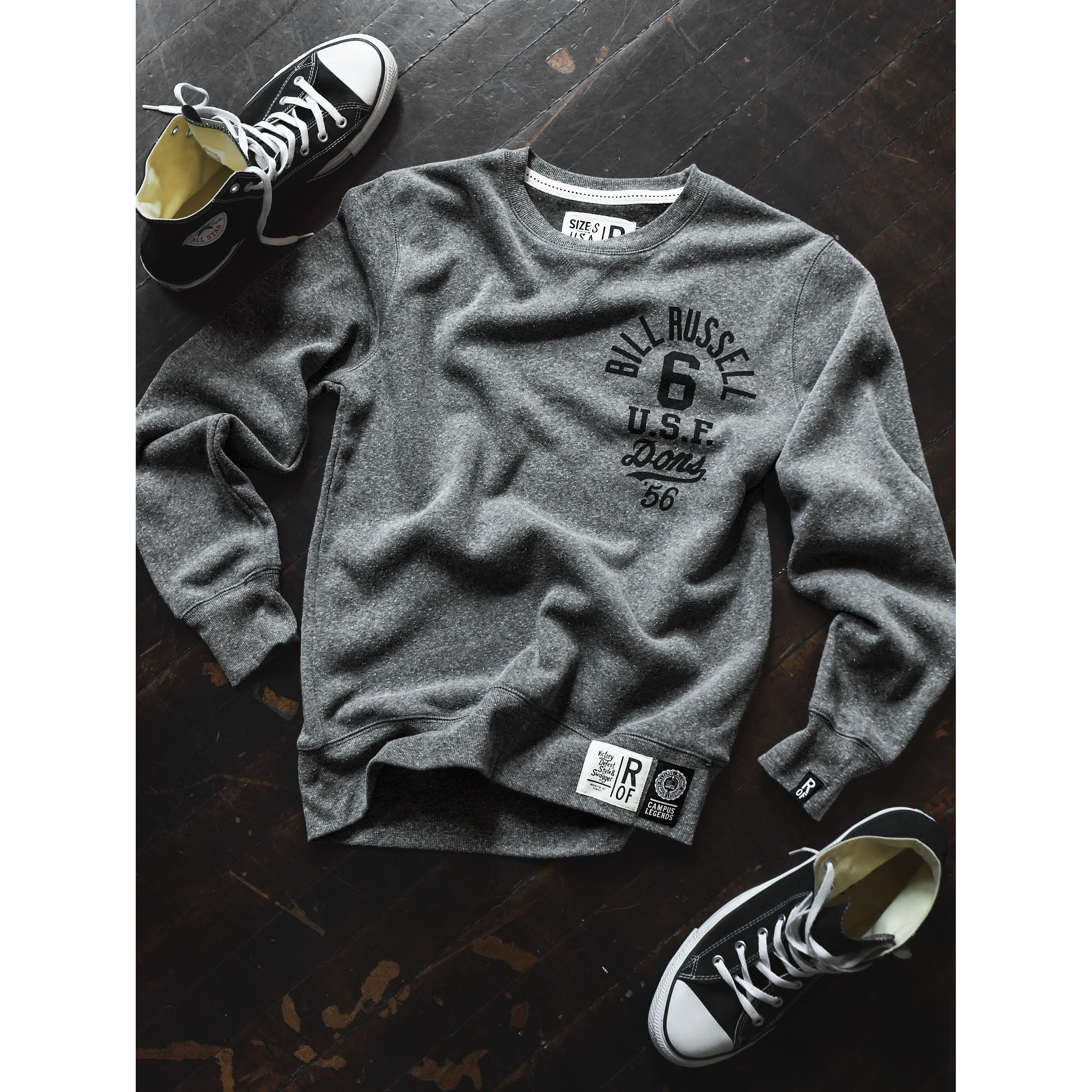 Unisex Roots of Fight Bill Russell Gray San Francisco Dons Tri-Blend Sweatshirt