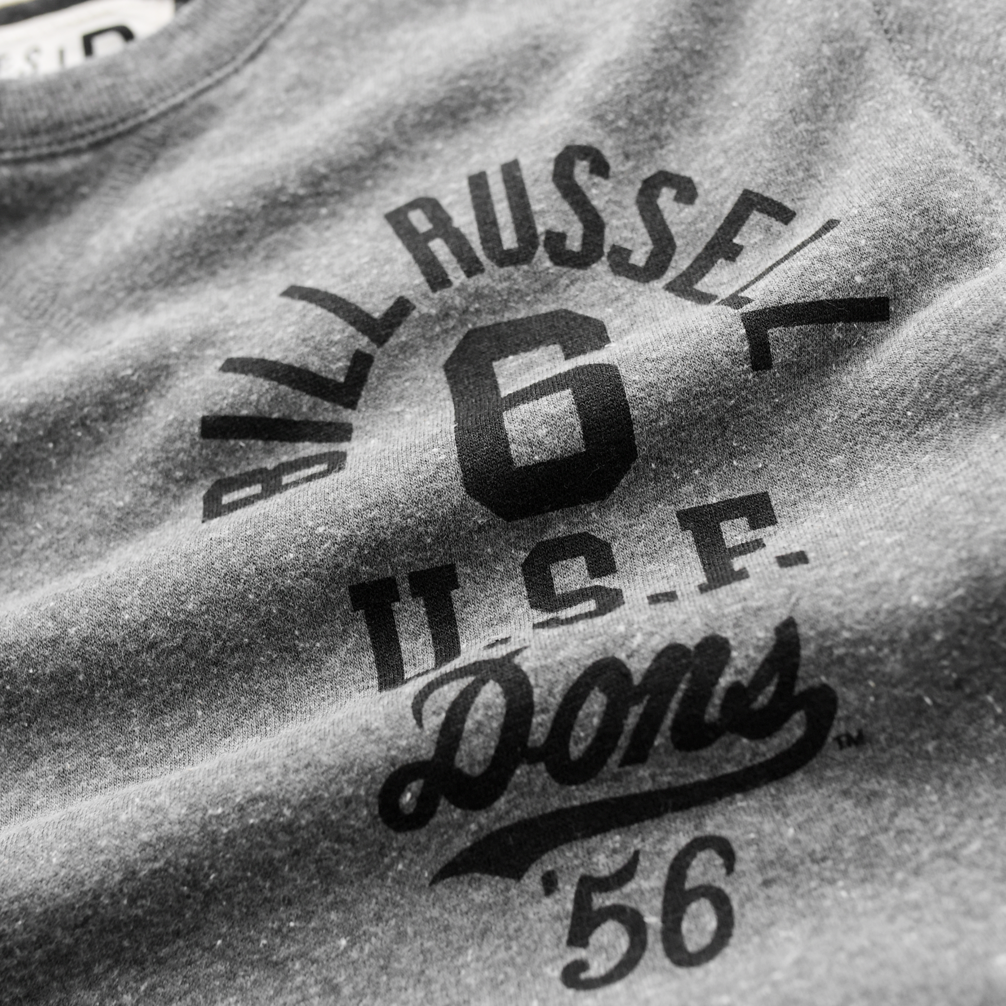 Unisex Roots of Fight Bill Russell Gray San Francisco Dons Tri-Blend Sweatshirt
