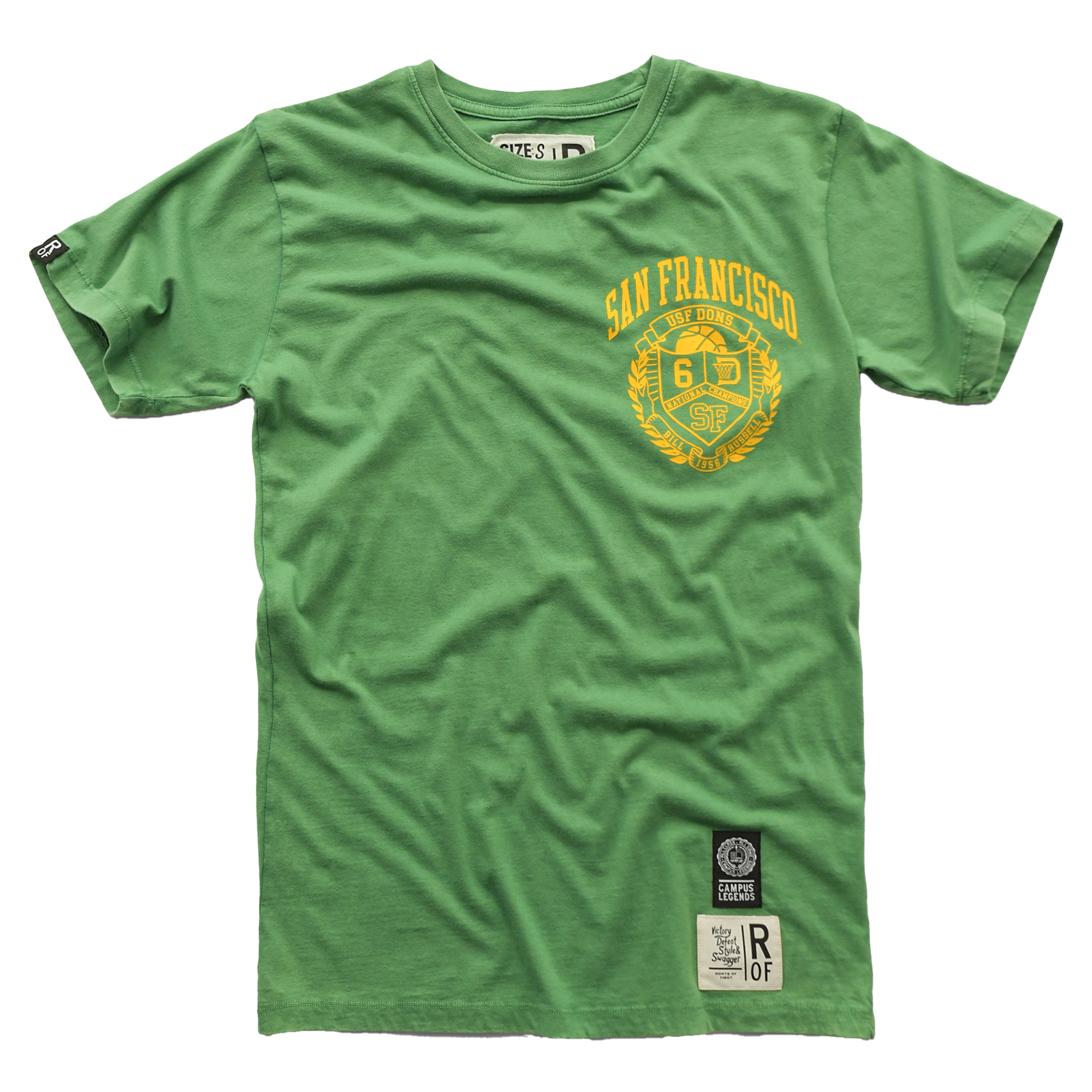 Unisex Roots of Fight Bill Russell Green San Francisco Dons T-Shirt